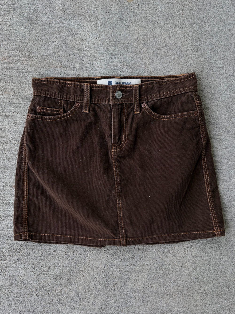 Vintage 90s GAP brown corduroy mini skirt